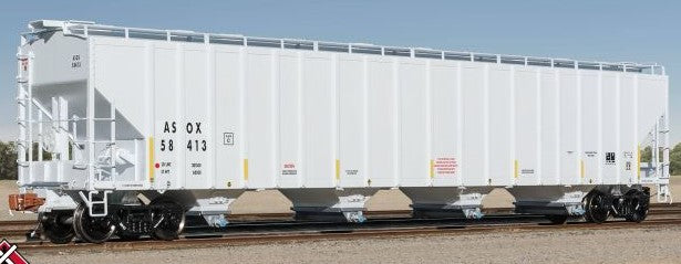 Scaletrains SXT39434 PS 5820 Covered Hopper, Americas Styrenics/ASOX/White/Conspicuity Stripes/ex-GOCX #58528 HO Scale