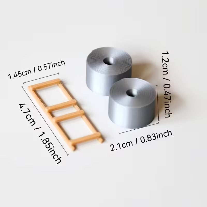5Set, HO Scale Steel Coil And Pallet Model Kit - Plastic Industrial Miniature Landscape, Suitable for Train Models, Miniature Photography, Handicrafts, Railway Scene Layout, Equipped with Realistic Roll Load HO Scale