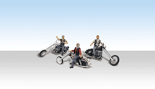 Woodland Scenics 5554 Bad Boy Bikers - AutoScenes(R) -- pkg(3) HO Scale