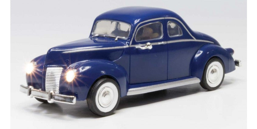 Woodland Scenics 5978 Blue Coupe - Just Plug(R) Lighted Vehicle -- Blue O Scale