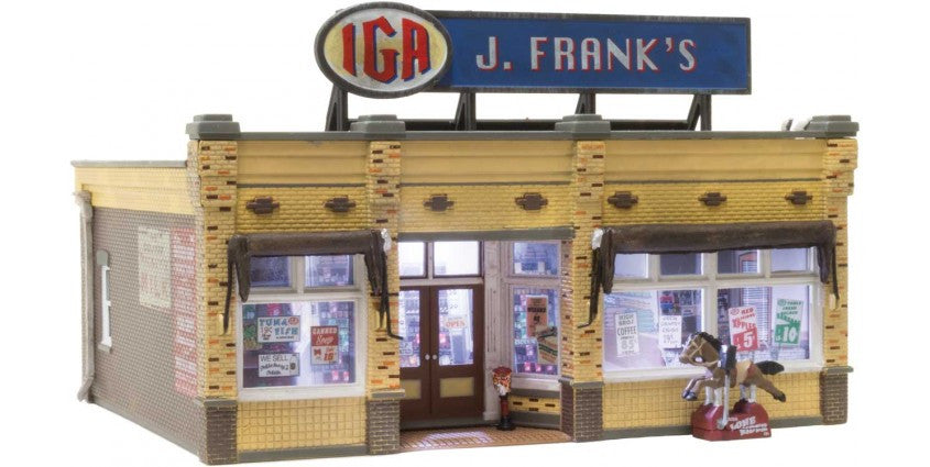 Woodland Scenics 5050 Built-&-Ready Landmark Structures(R) -- J. Frank's Grocery 5 1/4 x 4 1/8" 13.3 x 10.4 cm HO Scale