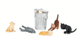 Image for 160-33157 Cats w/Garbage Can 6/