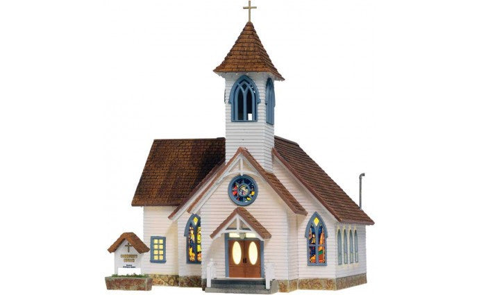 Woodland Scenics 5041 Community Church - Built & Ready Landmark Structures(R) -- Assembled - 5-1/4 x 6-13/16 x 7 3/8" 13.3 x 17.3 x 18.7cm HO Scale