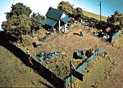 Woodland Scenics 130 Complete Scene Kits (Unpainted Metal Castings & Scenery Materials) -- Smiley's Tow Service 7 x 9" 17.5 x 22.5cm HO Scale