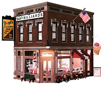 Woodland Scenics 5844 Corner Emporium - Built-&-Ready Landmark Structures(R) -- Assembled - 11-3/4 x 10" 29.8 x 25.4cm O Scale