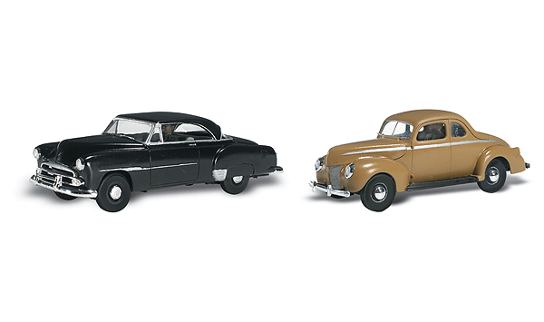 Woodland Scenics 5536 Cruisin' Coupes - Assembled - AutoScenes(R) HO Scale
