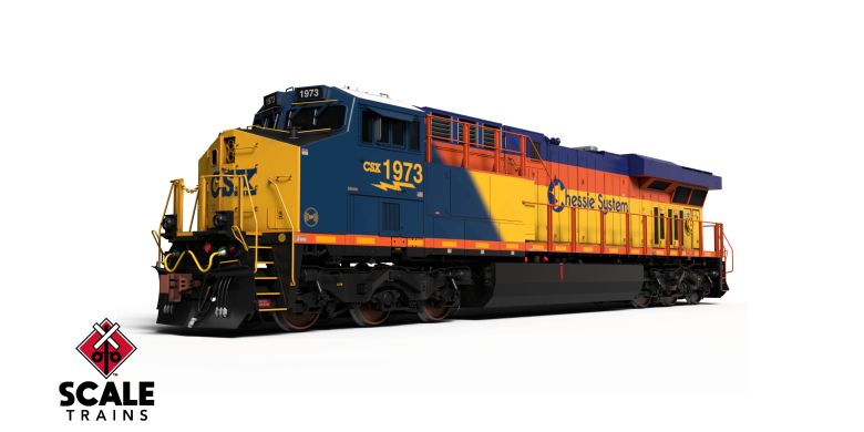 ScaleTrains SXT39905-7 GE ES44AH, CSX/Heritage/Chessie System #1973 DCC & Sound HO Scale