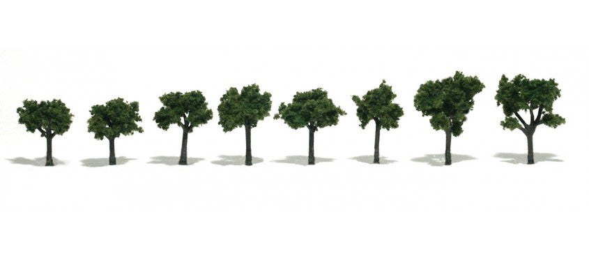 Woodland Scenics 1501 Deciduous Trees - Realistic Trees -- Medium Green 3/4 to 1-1/4" 1.9 to 3.2cm pkg(8) A Scale