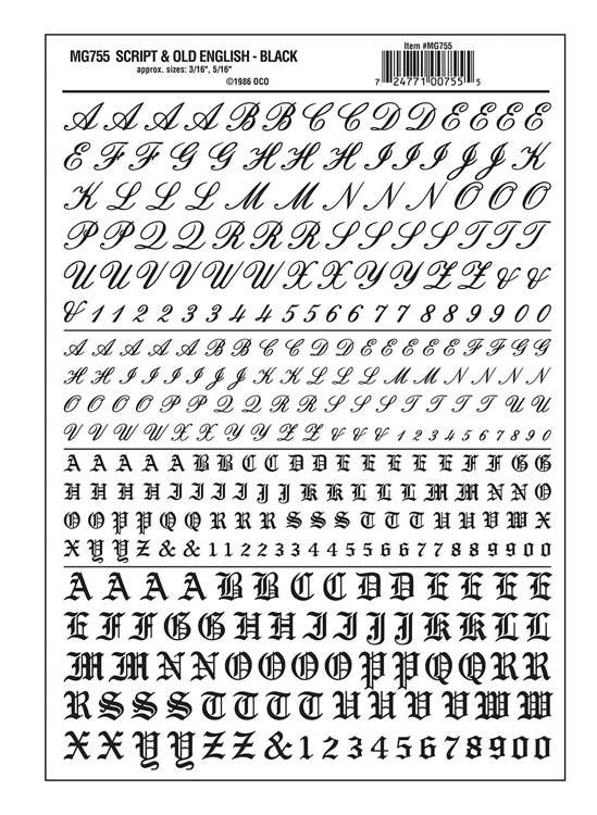 Image for 785-755 DT Old Eng & Script blk