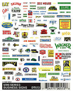Woodland Scenics 572 Dry Transfer Signs -- Business Signs N Scale