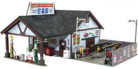 Woodland Scenics 4935 Ethyl's Gas & Service - Built-&-Ready Landmark Structures(R) -- Assembled, Comes w/pre-installed LED lighting for use with Just Plug Ltng Sys N Scale
