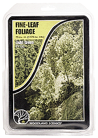 Woodland Scenics 1132 Fine Leaf Foliage(TM) - 75 Cu. In.  1.2 Cu. m. -- Light Green A Scale