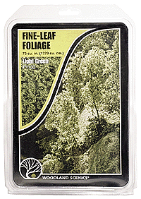 Woodland Scenics 1132 Fine Leaf Foliage(TM) - 75 Cu. In. 1.2 Cu. m. -- Light Green A Scale