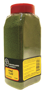 Woodland Scenics 1345 Fine Turf Shaker -- Green Grass 30 sq ft  9.1 sq m A Scale