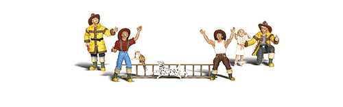 Woodland Scenics 1882 Firemen to the Rescue - Scenic Accents(R) -- pkg(4) HO Scale