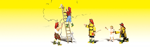 Woodland Scenics 2151 Firemen to the Rescue - Scenic Accents(R) -- pkg(4) N Scale