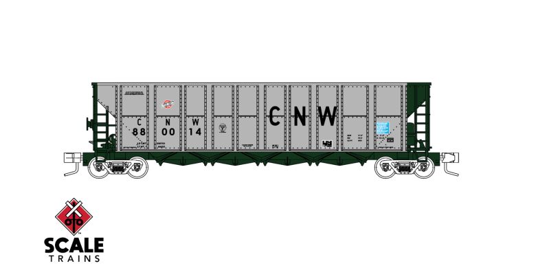 FVM 10079 Trinity RD-4 Coal Hopper, C&NW Chicago & NorthWestern #880086 Fox Valley Models N Scale