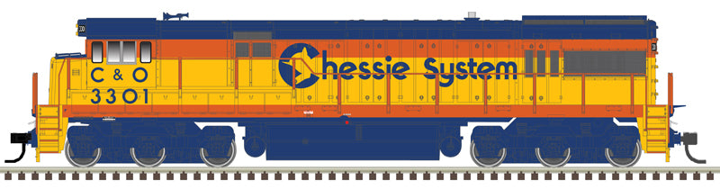 Atlas 10003921 GE U30C Phase I Chessie System C&O #3301 (yellow, blue, vermillion) Gold - DCC & Sound HO Scale