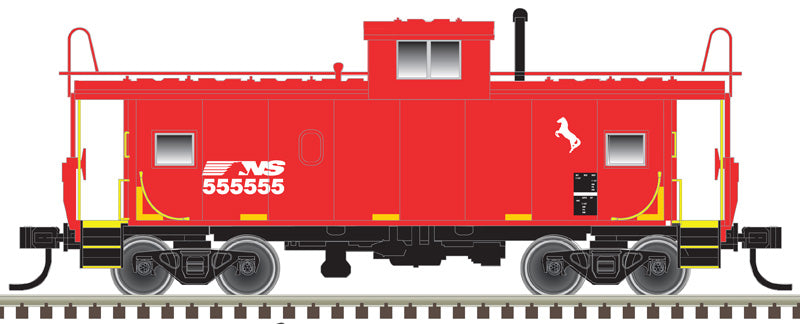 Atlas Master 20006235 Standard Cupola Caboose - NS Norfolk Southern 555555 (red, white) HO Scale