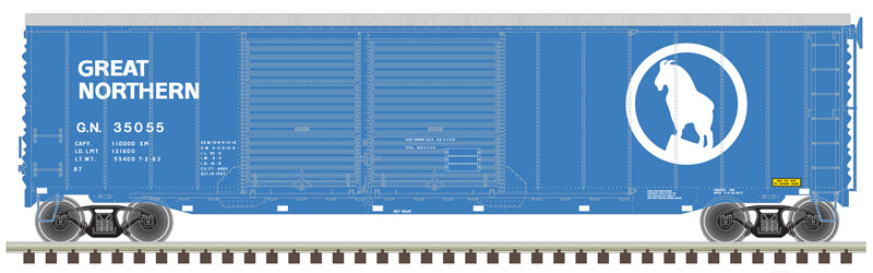 Atlas Master 20006581 Postwar 50' DD Boxcar - Great Northern 35930 (Big Sky Blue, white) HO Scale
