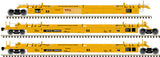 Atlas 20006626 53' Articulated Well Cars TTX #728016 (yellow, black, Small red Logo) HO Scale