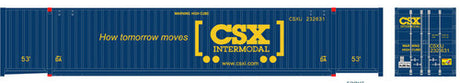 Atlas 20006660 53' Jindo Container, CSX Set 6 232624, 232648, 232675 (blue, yellow, Boxcar Logo) 3 Pack HO Scale