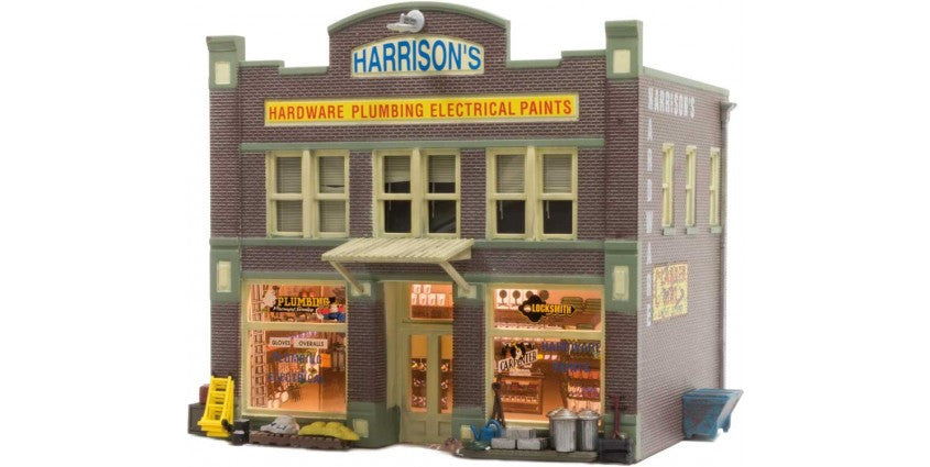 Woodland Scenics 4921 Harrison's Hardware - Built & Ready(R) Landmark Structures(R) -- Assembled - 2-1/2 x 1-31/32"  6.35 x 5cm N Scale