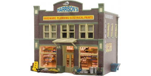 Woodland Scenics 4921 Harrison's Hardware - Built & Ready(R) Landmark Structures(R) -- Assembled - 2-1/2 x 1-31/32"  6.35 x 5cm N Scale
