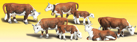 Woodland Scenics 2144 Hereford Cows - Scenic Accents(R) -- pkg(11) N Scale