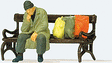 Image for 590-29094 Homeless Man on Bench