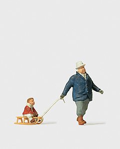 Image for 590-28078 Man Towing Sled w/Child