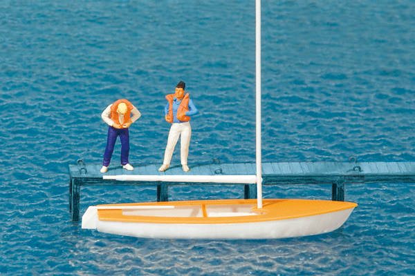 Image for 590-10678 Boat w/Sailers w/Lftjckts