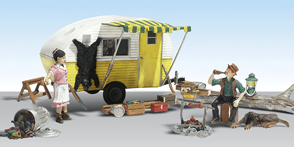 Woodland Scenics 5542 Ma & Pa's Trailer Haven - Assembled - AutoScenes(R) HO Scale
