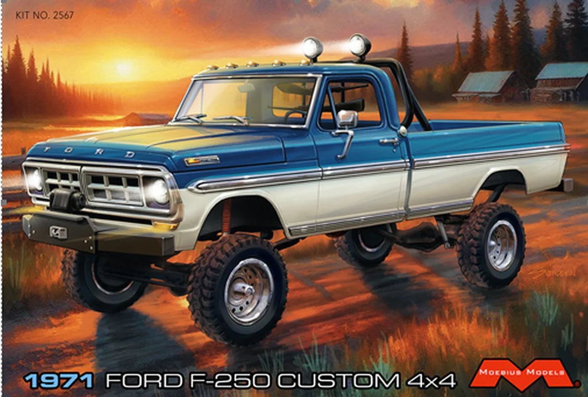 Moebius Models 2567 1971 Ford F-250 Custom 4x4 1:25 Plastic Model Kit