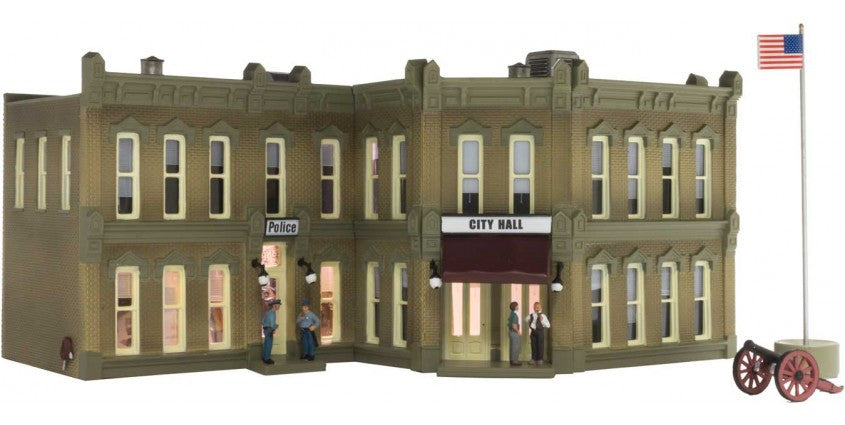 Woodland Scenics 5030 Municipal Building - Built-&-Ready Landmark Structures(R) -- Assembled - 8-3/8 x 5-15/16" 21.2 x 15cm HO Scale