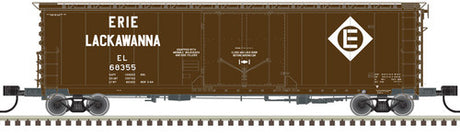 Atlas 50005694 50' GA RBL Plug-Door Boxcar EL- Erie Lackawanna #68349 (Boxcar Red, white) N Scale