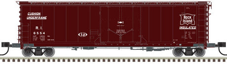 Atlas 50005703 50' GA RBL Plug-Door Boxcar RI - Rock Island #6551 (Boxcar Red, white) N Scale