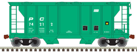 ATLAS 50005896 PS-2 Covered Hopper PC Penn Central #74216 (green, white) N Scale