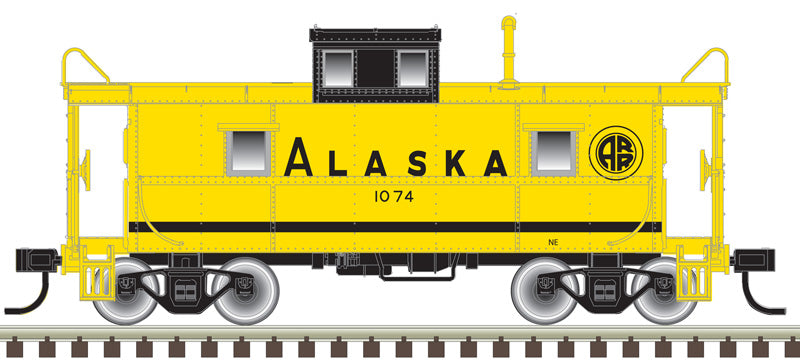Atlas 50006026 C&O-Style Steel Center-Cupola Caboose - ARR Alaska 1074 (yellow, blue) N Scale