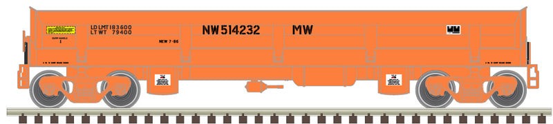 ATLAS Master 50006056 DIFCO Side Dump Car - N&W Norfolk & Western #514232 (Orange) N Scale