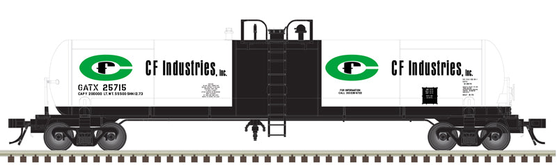 Atlas 50006298 20,700 Gallon Tank Car - CF Industries GATX #25750 (white, black, green) N Scale