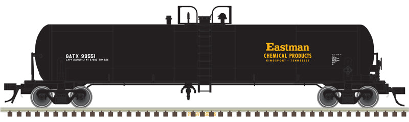 Atlas 50006299 20,700 Gallon Tank Car - Eastman Chemical GATX #99551 (black, white, yellow) N Scale