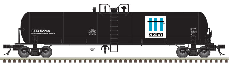 Atlas 50006303 20,700 Gallon Tank Car - Mobay Chemicals GATX #52247 (black, white, blue) N Scale