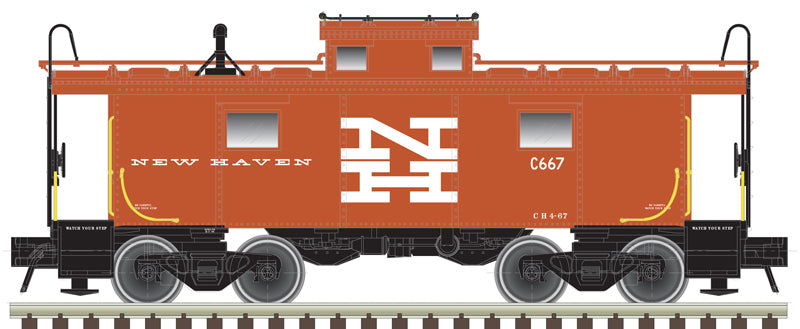 Atlas Master 20007010 NE-6 Caboose - NH New Haven #667 (Alpert Scheme, red, white) HO Scale