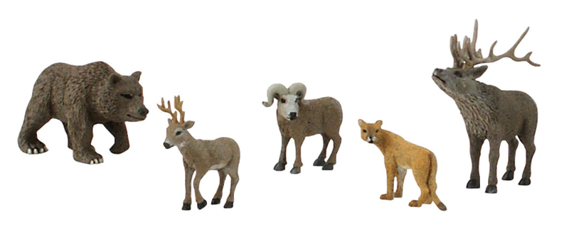 Woodland Scenics 4449 North American Wildlife Figures - Scene-A-Rama(R) -- pkg(5) A Scale