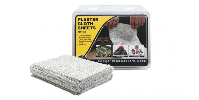 Woodland Scenics 1193 Plaster Cloth -- Sheets 8 x 12" 19-13/16 sq.ft. 20.3 x 30.4cm, 183 sq.cm pkg(30) A Scale