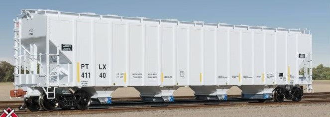 Scaletrains SXT39446 PS 5820 Covered Hopper, GE Rail Services/PTLX/Light Gray/Conspicuity Stripes #41140 HO Scale