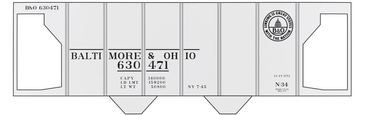 Image for 293-10069O O B&O N-34 Hopper Car