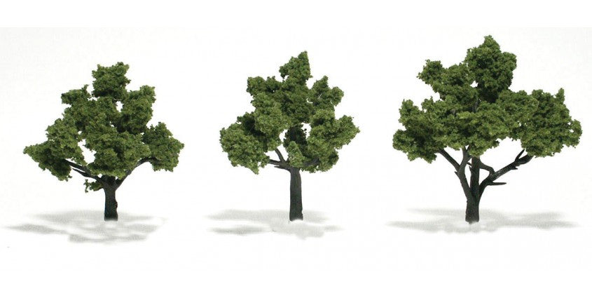 Woodland Scenics 1506 Ready-Made "Realistic Trees" - Deciduous - 3 to 4" 7.6 to 10.2cm pkg(3) -- Light Green A Scale