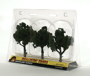 Woodland Scenics 1510 Ready-Made "Realistic Trees" - Deciduous - 4 to 5"  10.2 to 12.7cm pkg(3) -- Medium Green A Scale